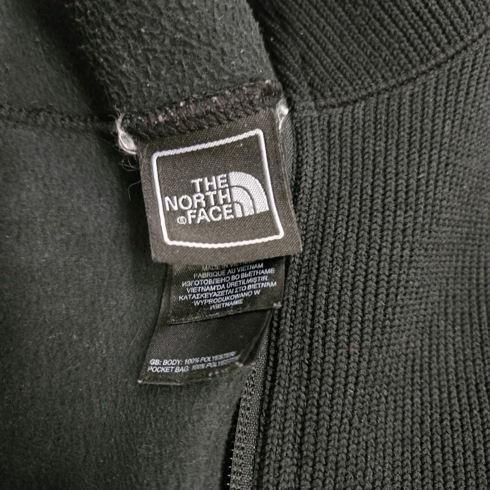 The North Face  Full Zip Knit Sweater Jacket Mens Sz Large Black‎ Ski USANA Poly